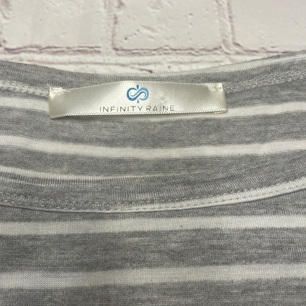 Infinity Raine Striped Grey Blouse - Picture 5 of 6